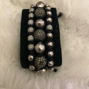 (Lot of 3) TAI - Elegant Silver & Black Beaded Bracelets